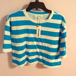 Steve Madden cropped striped t shirt xl